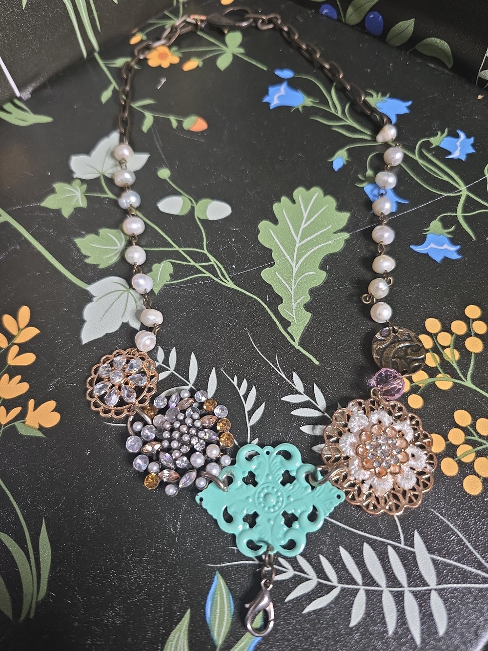 Statement Floral Multi-Color Pendant Necklace - Plunder Design